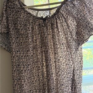 Christy Dawn Black and White Floral Blouse